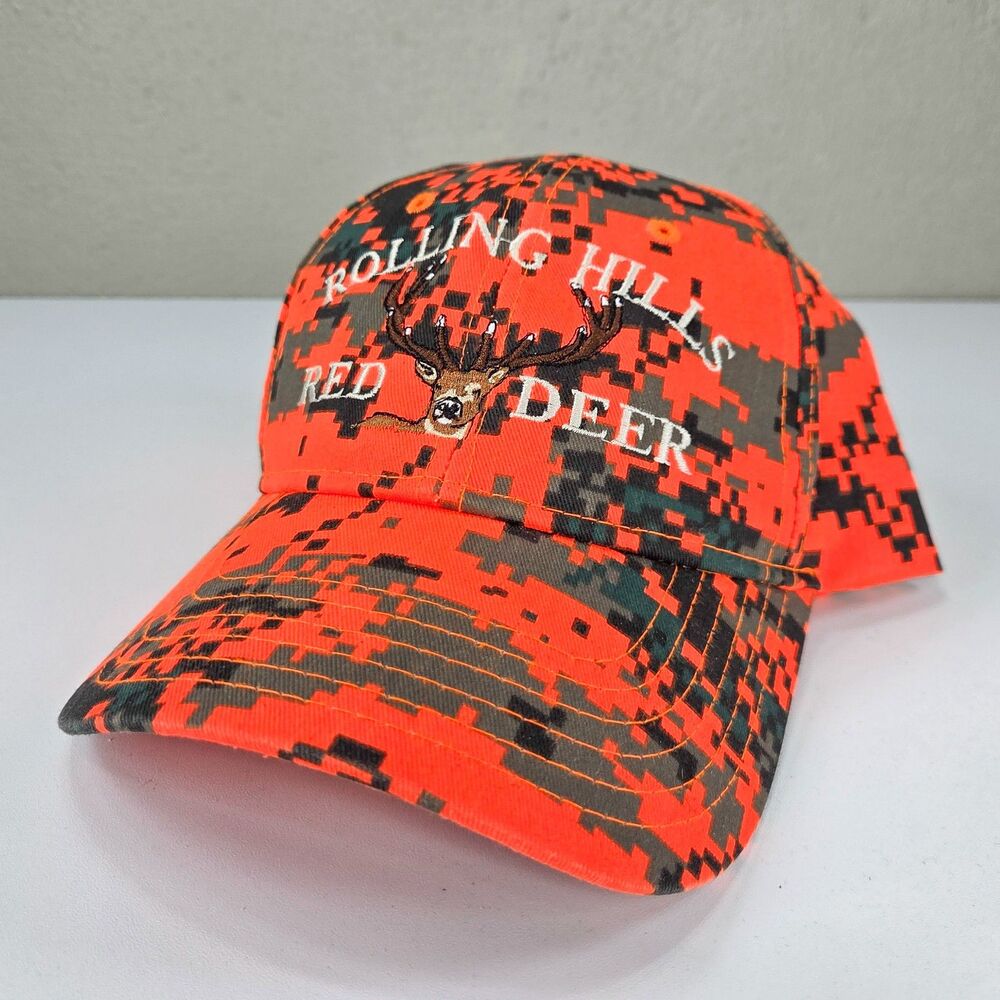 Vintage Otto Cap Rolling Hills Red Deer Digital Camo Strapback Hunting Hat